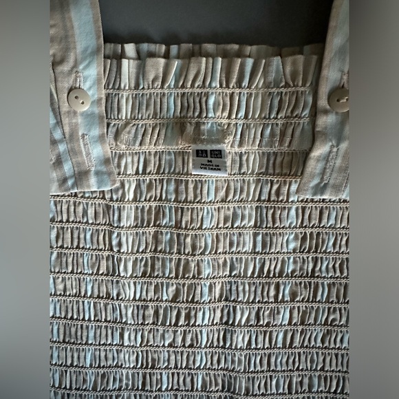 UNIQLO Smocked Striped Crop Sleeveless Top - SIZE M - Picture 8 of 10